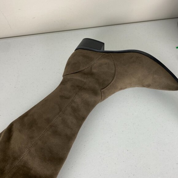 Marc Fisher Over the Knee Boots Suede Brown Pointed Toes Womens 8 - Picture 4 of 8